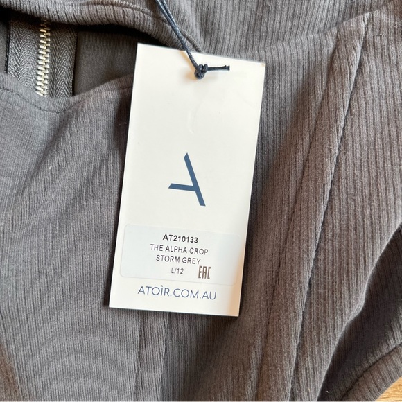 Atoir Alpha Crop Top Size Large NWT! Gray Corset Peephole Crop Shirt - Picture 12 of 16